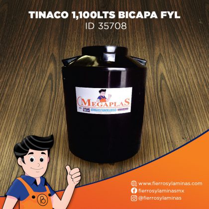 Tinaco 1,100 lts bicapa pte