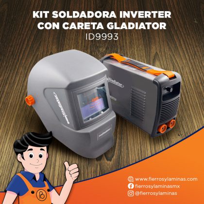 Kit Soldadora Inverter con careta Gladiator