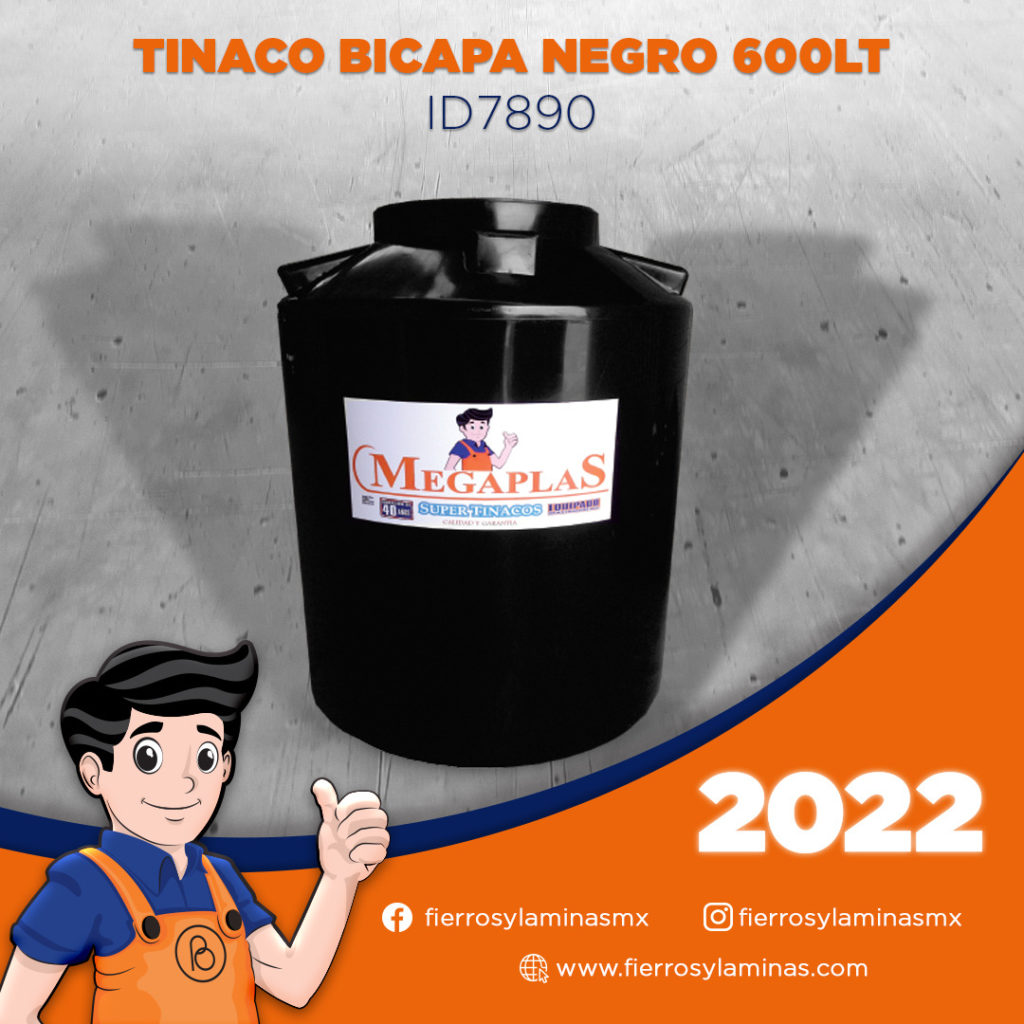 Tinaco bicapa Negro